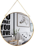 LONGWIN Hanging Wall Circle Mirror Decor Gold Geometric Mirror by LONGWIN