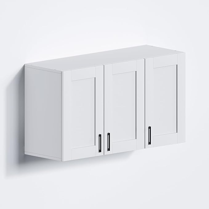 White Laundry Room Cabinets and Storage by Unknown