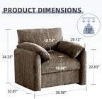 Howjoe Accent Chair for Living Room, Oversized Reading Armchair, Brown - Image 2