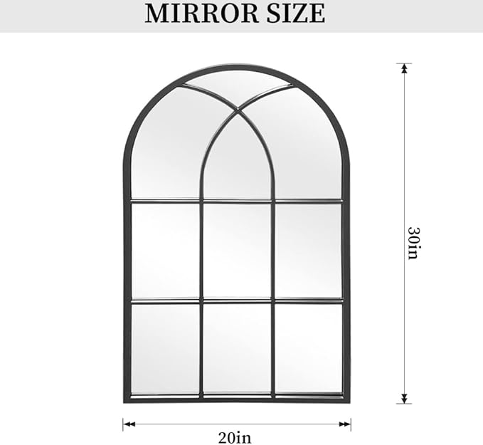 Dewfig Arched Window Wall Mirror, Vanity Mirrors - Image 4