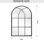 Dewfig Arched Window Wall Mirror, Vanity Mirrors - Image 4