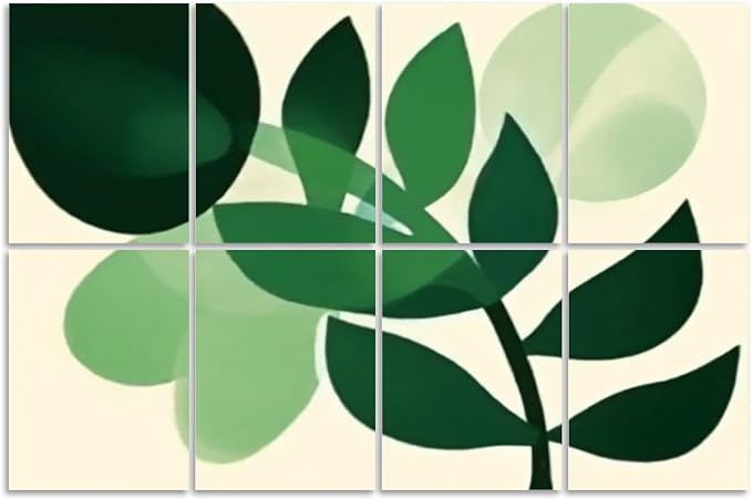 8 Pack Art Acoustic Panels Sound Absorbing Boho Botanical Leaf Orange Green by Unknown