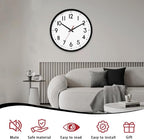 HZDHCLH Wall Clock Black, Silent Wall Clocks Battery Operated 8 Inch Modern Non - Image 2