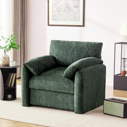 Howjoe 2 Pack Accent Chair for Living Room, Oversized Armchair, Green - Image 4