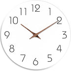 Mosewa Wall Clock 10 Inch Silent Non Ticking Battery Operated White Modern by MOSEWAWALLCLOCK