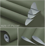 Dimoon 236''x17.7'' Green Peel and Stick Wallpaper Contact Paper Modern Self - Image 2