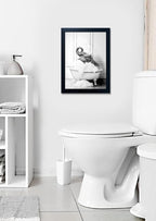 Framed Bathroom Art Wall Decor Elephant in Bathtub Decor Funny Black and White - Image 7