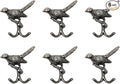 6 pcs Antique Silver Bird Decorative Wall Hooks by DIYDecorHub