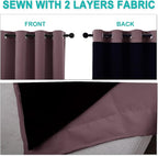NICETOWN Dry Rose 100% Blackout Lined Curtains, 2 Thick Layers Narrow Wide - Image 5