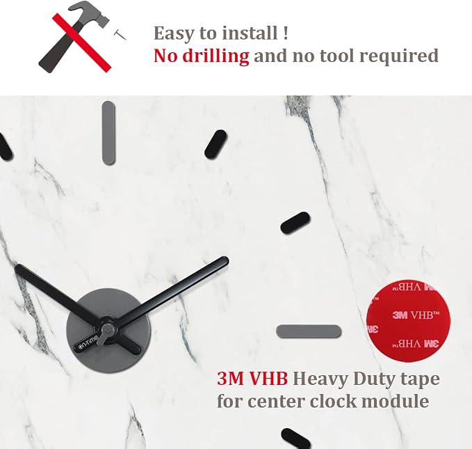 Presentime & Co Large Frameless DIY Wall Clock - Image 2