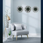 Retro Silver Mirrors for Wall Pack of 3. Round Mirrors. Decorative - Image 2