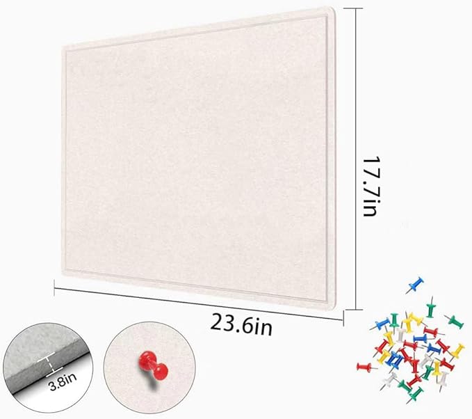 Bulletin Board - 35 x 17.5 inches Decorative Felt Pin Board - Cork Board - Image 4