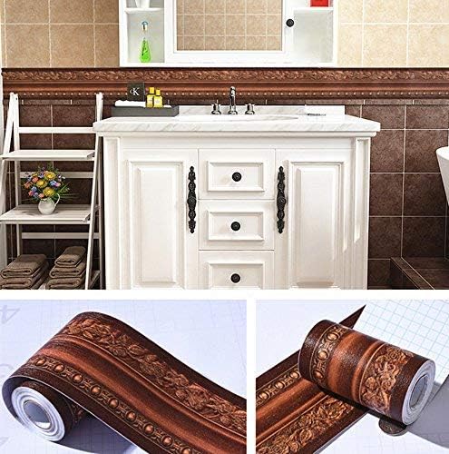 UPREDO 3D Decorative Floral Molding Waterproof Wallpaper Border Peel and Stick - Image 4