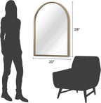Bathroom Arched Wall Mirror Brushed Metal Vanity Wall Mounted Mirror - Image 7
