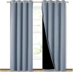 NICETOWN 100% Blackout Curtains 84 inches Long, Vintage Blue, 52 inches Wide by NICETOWN
