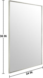Bathroom Mirror for Wall, 36x24 Inch Metal Framed Mirror, Brushed Nickel - Image 5