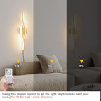Daunton Modern Gold Plug in Wall Sconce Set of 2, Indoor Dimmable Light Fixture - Image 7
