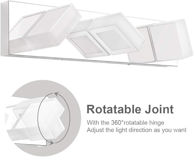 Ralbay Modern LED Chrome Vanity Light Acrylic Stainless Steel - Image 2