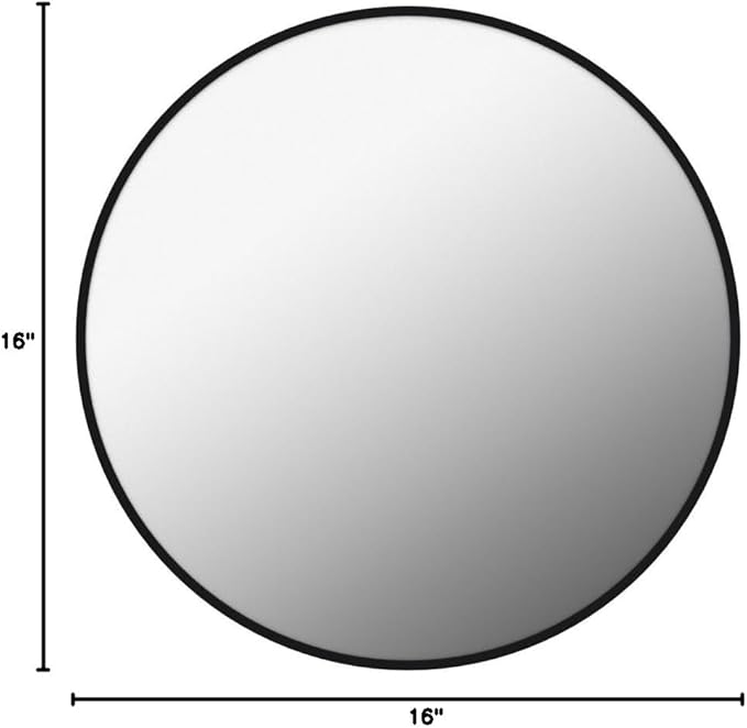 VooBang Black Round Mirror, Small 16" Circle Mirror, Round Wall Mirror - Image 7