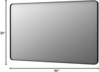 LOAAO 50X30 Inch Black Metal Framed Bathroom Mirror - Image 9