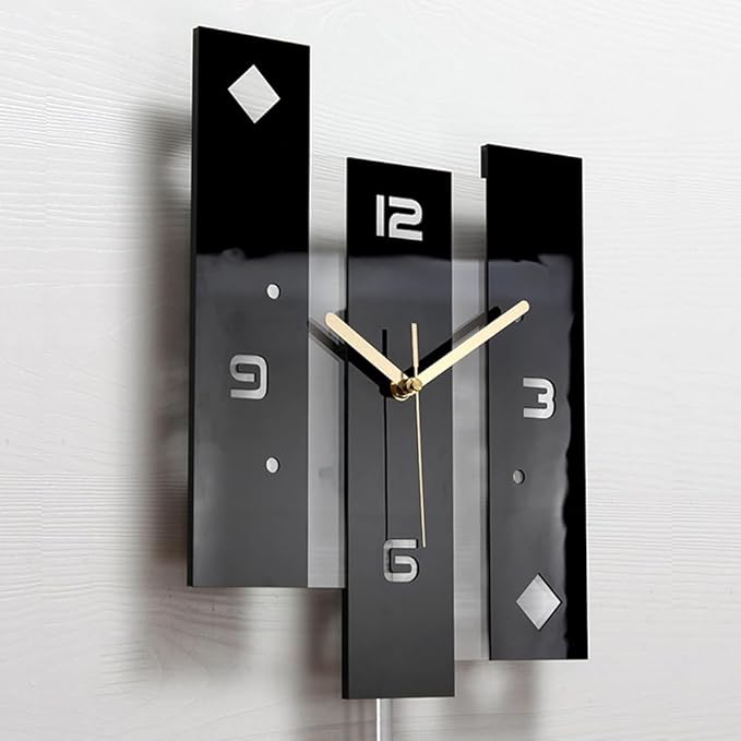 SHISEDECO Creative Mute Modern Large Pendulum Clock in Black and White Color - Image 4