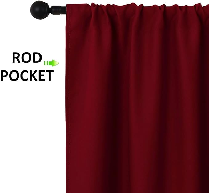 NICETOWN 2 Panels Blackout Curtains, Rod Pocket Thermal Insulated Drapes - Image 2