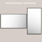 LOAAO 55"X30" Black Rectangle Bathroom Mirror Wall, Matte Black Aluminum Alloy - Image 4