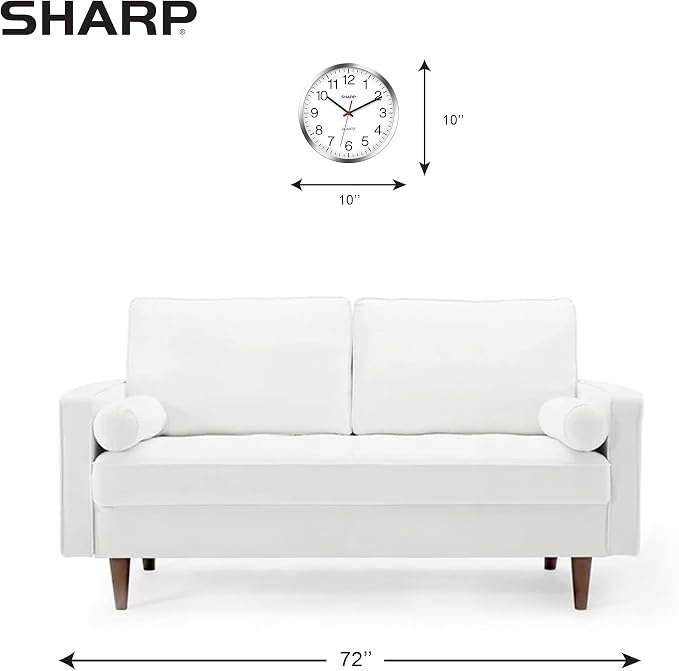 Sharp Wall Clock – Silver/Chrome, Silent Non Ticking 10 Inch Quality Quartz - Image 4