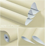 Dimoon 236''x17.7'' Beige Peel and Stick Wallpaper Contact Paper Modern Self - Image 2