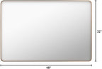 LOAAO 48”X32” Gold Bathroom Mirror, Rounded Rectangle Gold Frame Mirror - Image 9