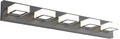 Ralbay Modern Black Bathroom Lighting Fixtures 5 Lights Adjustable Acrylic by RalbayLighting
