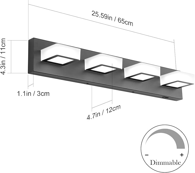 Ralbay 5 Color Temperature Black Vanity Lights - Image 5
