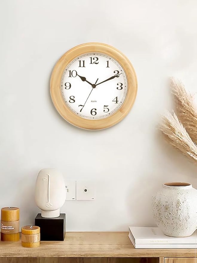 Kesin Wooden Wall Clocks 14 Inch Silent Wall Clock Large Decorative Battery - Image 7