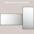LOAAO 72"X36" Black Rectangle Bathroom Mirror Wall, Matte Black Aluminum Alloy - Image 4