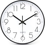 jomparis 10 Inch Black Wall Clock Battery Operated Silent & Non-Ticking Wall - Image 4
