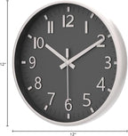 HZDHCLH Grey Wall Clock 12 Inch Silent Non Ticking Clock - Image 7
