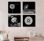 weiyiart Black and White Floral Wall Art, Dandelion Canvas Painting Prints - Image 4