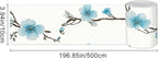 HOMETITUTE Wallpaper Border Peel and Stick Blue Blossom Texture Decorative Wall - Image 3