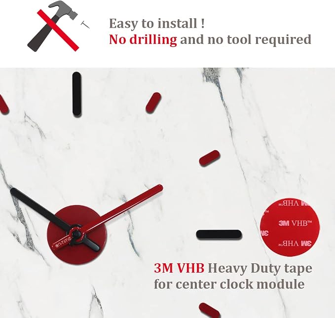 Presentime & Co Large Frameless DIY Wall Clock - Image 2