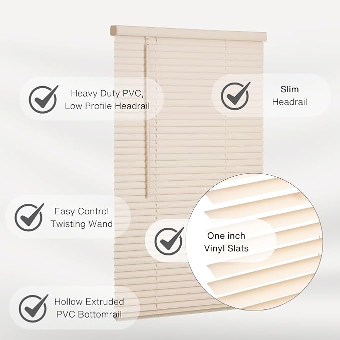 LOTUS & WINDOWARE Cordless Mini Blind, Window Blinds - Image 5
