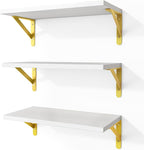 Fixwal Floating Shelves for Wall, Wood Wall Mounted Shelves for Bedroom by Fixwal