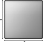 LOAAO 38x38 Inch Black Metal Framed Bathroom Mirror - Image 8