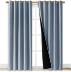 NICETOWN 100% Blackout Window Curtain Panels, Vintage Blue, 2 Pieces, Cold and - Image 2