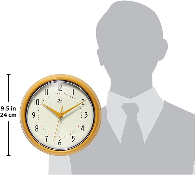 Infinity Instruments LTD. Retro 12 inch Silent Sweep Non-Ticking Mid Century - Image 6