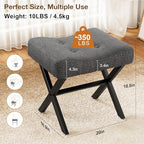 Memobarco 18-Inch Large Vanity Stool Chair, Gray Makeup Stool - Image 2