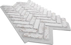 EverStone Herringbone Faux Brick Panel, 46 1/2"W x 25 1/4"H x 1"D, Rustic White - Image 6
