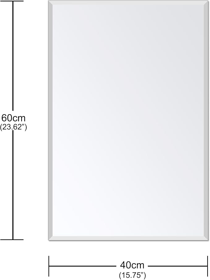 Frameless Bathroom Mirror for Wall, Rectangle Beveled Edge Mirror for Over Sink - Image 3