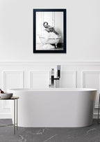 Framed Bathroom Wall Decor Elephant in Bathtub Pictures Wall Art Black and - Image 6