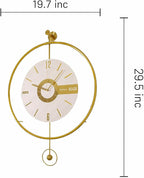 Large Luxury LED Backlit Wall Clock – Pendulum Roman Numeral Metal Ring - Image 9