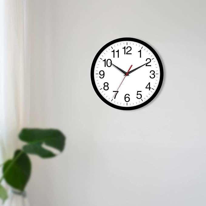 Rohioue 12 Inch Wall Clock Modern Battery Operated Silent Non Ticking Analog - Image 4